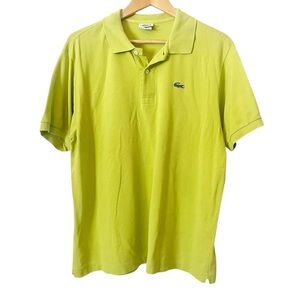 Lacoste Men's Lime Green 100% Cotton Polo Shirt Size 6 Large XL